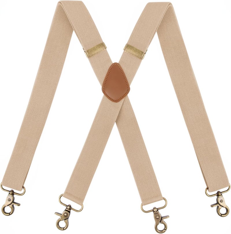 Fasker Suspenders for Men Heavy Duty 1.4 Inch Adjustable Elastic Straps X-Back Mens Suspenders - Image 1